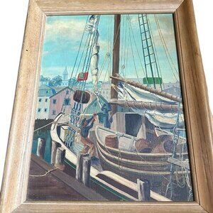 Denholm & McKay Co. Picture Galleries No. 7700 Sailboat Painting Massachusetts
